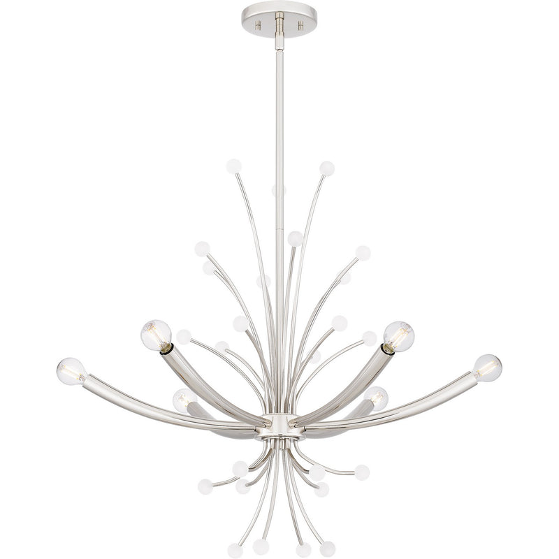 Quoizel PCKIE5029PK Six Light Chandelier, Polished Nickel