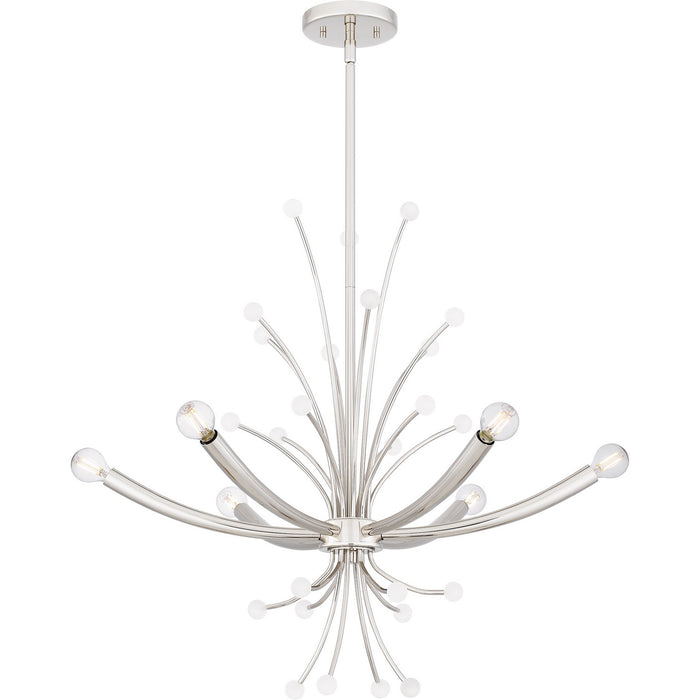 Quoizel PCKIE5029PK Six Light Chandelier, Polished Nickel