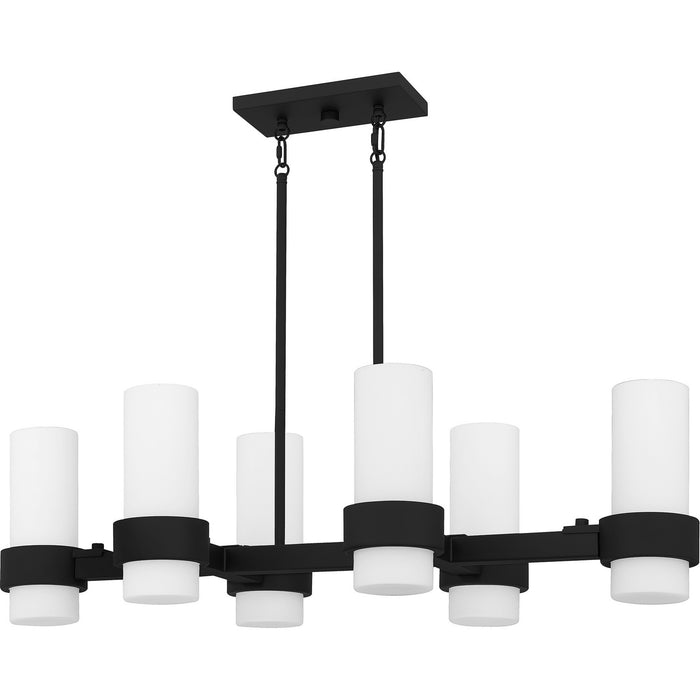Quoizel PCKIM636MBK Six Light Linear Chandelier, Matte Black