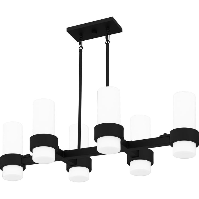 Quoizel PCKIM636MBK Six Light Linear Chandelier, Matte Black