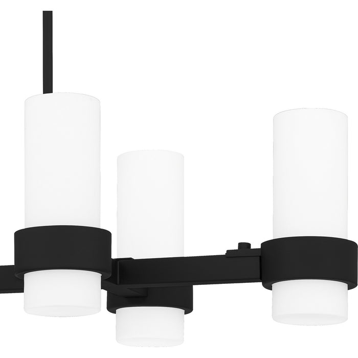 Quoizel PCKIM636MBK Six Light Linear Chandelier, Matte Black