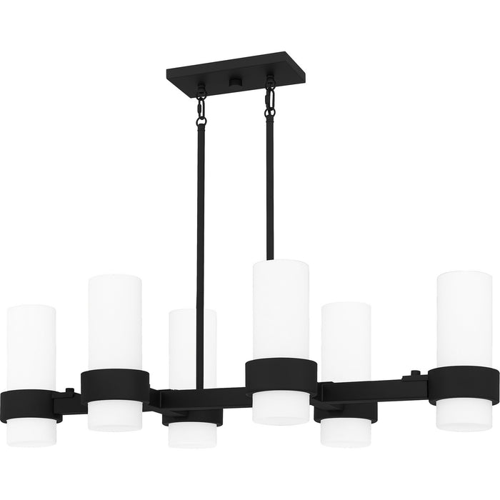 Quoizel PCKIM636MBK Six Light Linear Chandelier, Matte Black