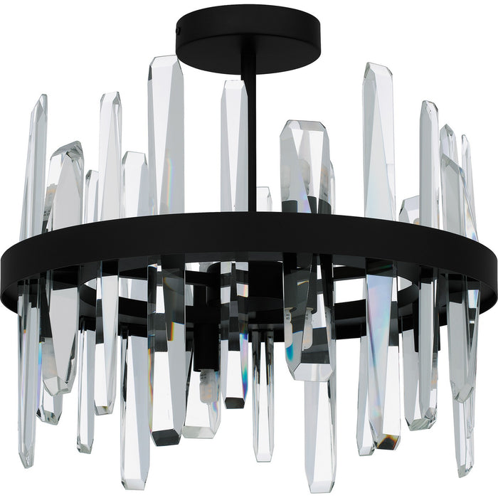 Quoizel PCRGL1716MBK Eight Light Semi Flush Mount, Matte Black
