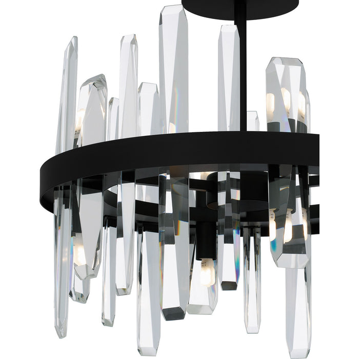 Quoizel PCRGL1716MBK Eight Light Semi Flush Mount, Matte Black