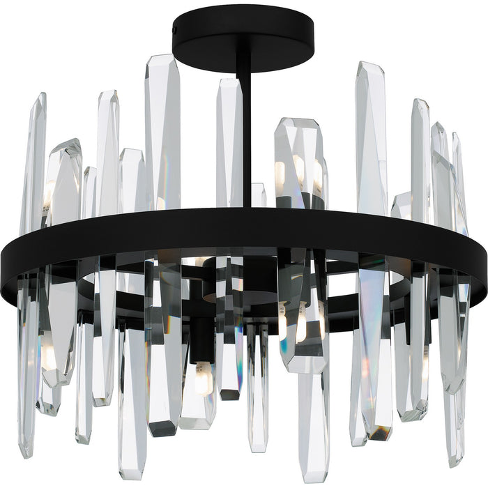Quoizel PCRGL1716MBK Eight Light Semi Flush Mount, Matte Black
