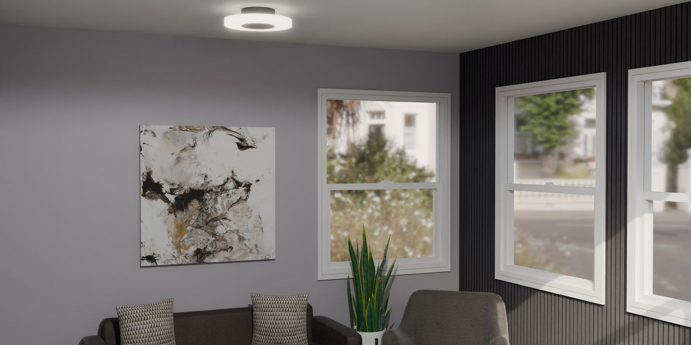Quoizel PCRWL1614MBK LED Flush Mount, Matte Black