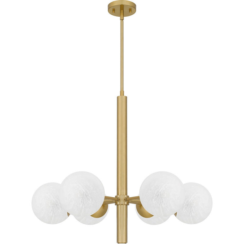 Quoizel PCSEI5028AB Six Light Chandelier, Aged Brass