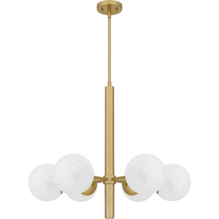 Quoizel PCSEI5028AB Six Light Chandelier, Aged Brass