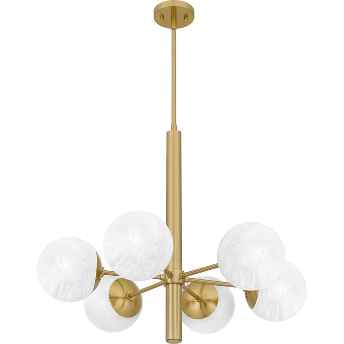 Quoizel PCSEI5028AB Six Light Chandelier, Aged Brass