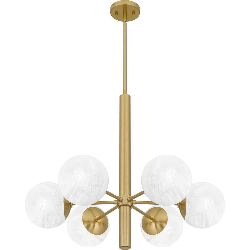 Quoizel PCSEI5028AB Six Light Chandelier, Aged Brass