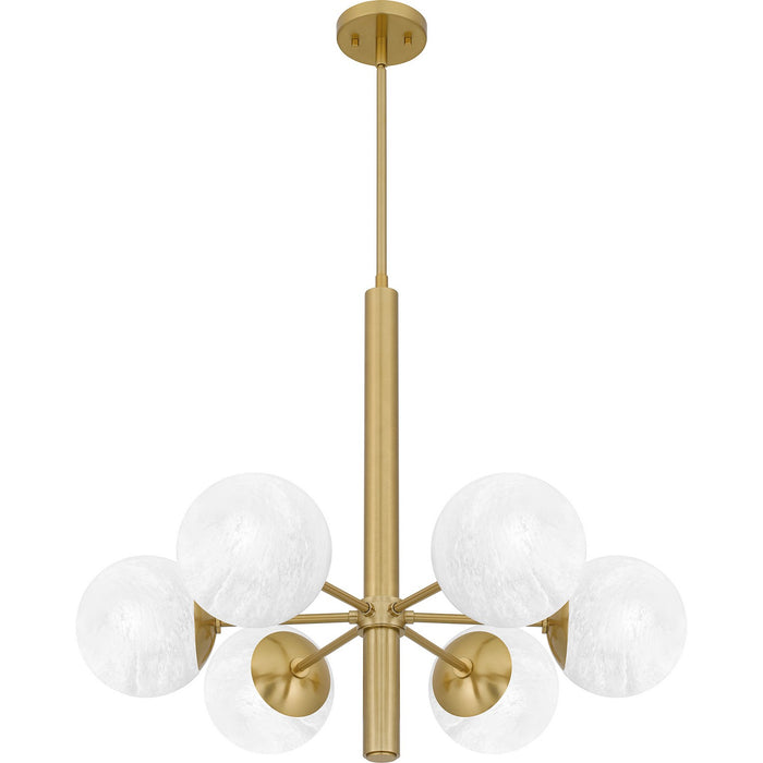 Quoizel PCSEI5028AB Six Light Chandelier, Aged Brass