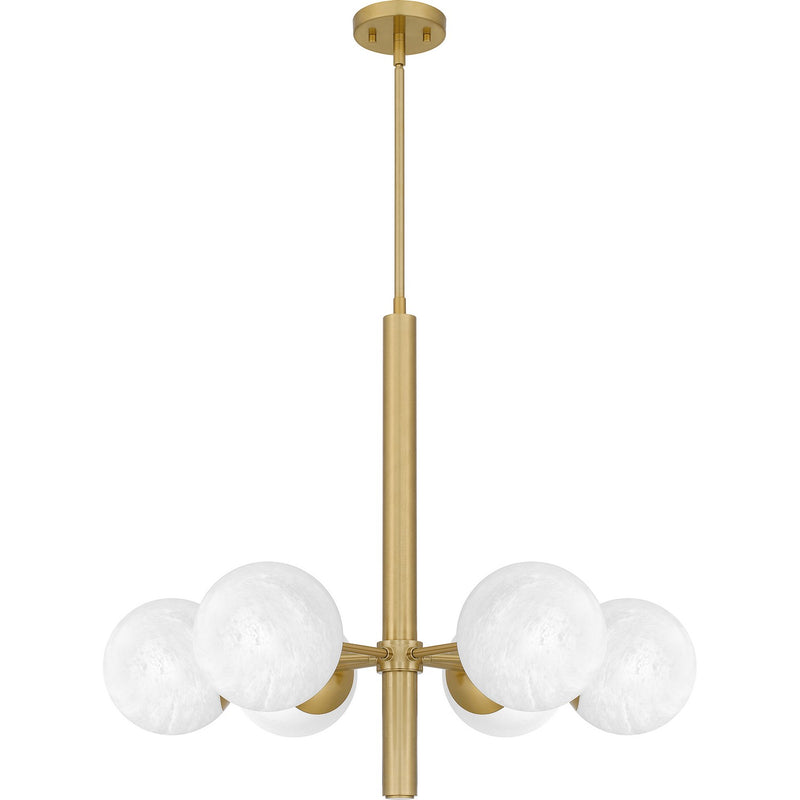 Quoizel PCSEI5028AB Six Light Chandelier, Aged Brass