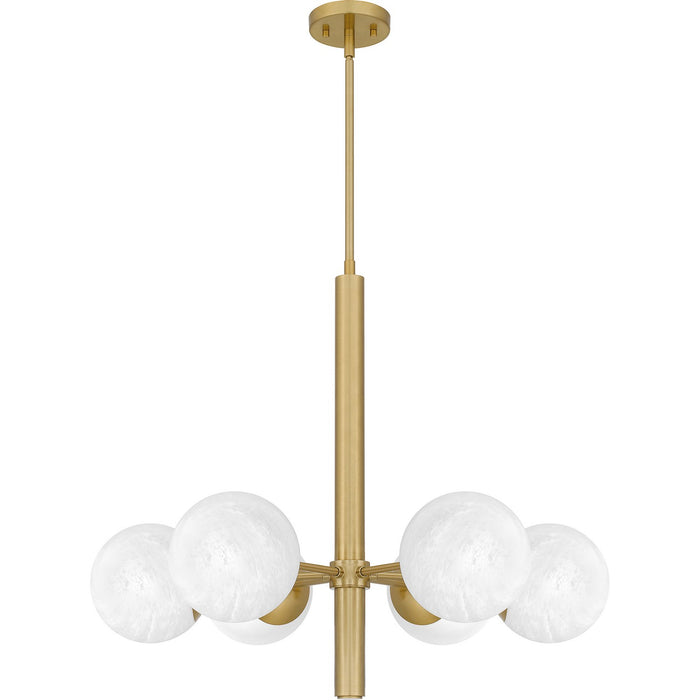 Quoizel PCSEI5028AB Six Light Chandelier, Aged Brass