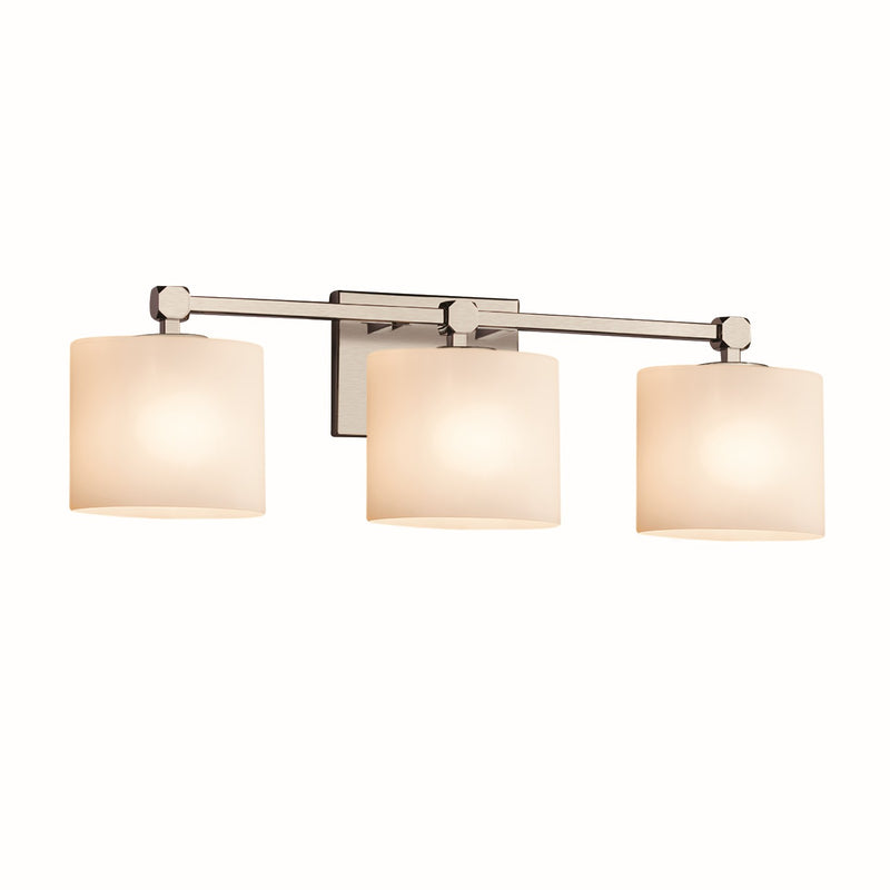 Justice Designs FSN-8423-30-OPAL-CROM Three Light Bath Bar, Polished Chrome