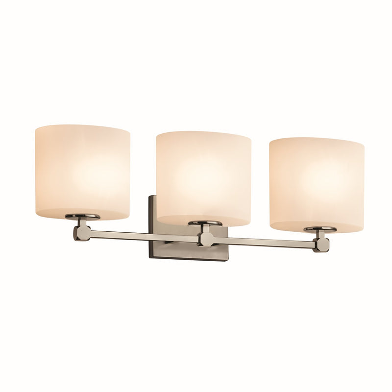 Justice Designs FSN-8423-30-OPAL-NCKL Three Light Bath Bar, Brushed Nickel