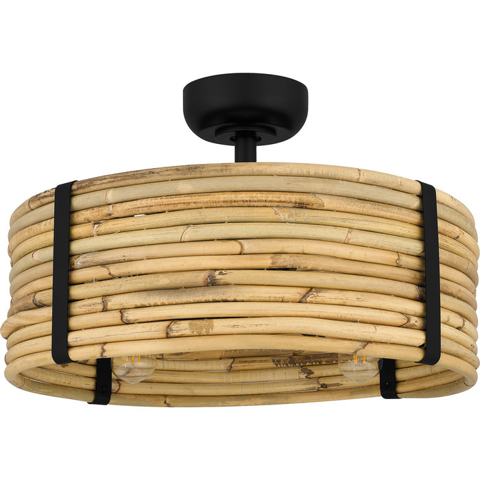 Quoizel QFA6200MBK Four Light Fandelier, Matte Black