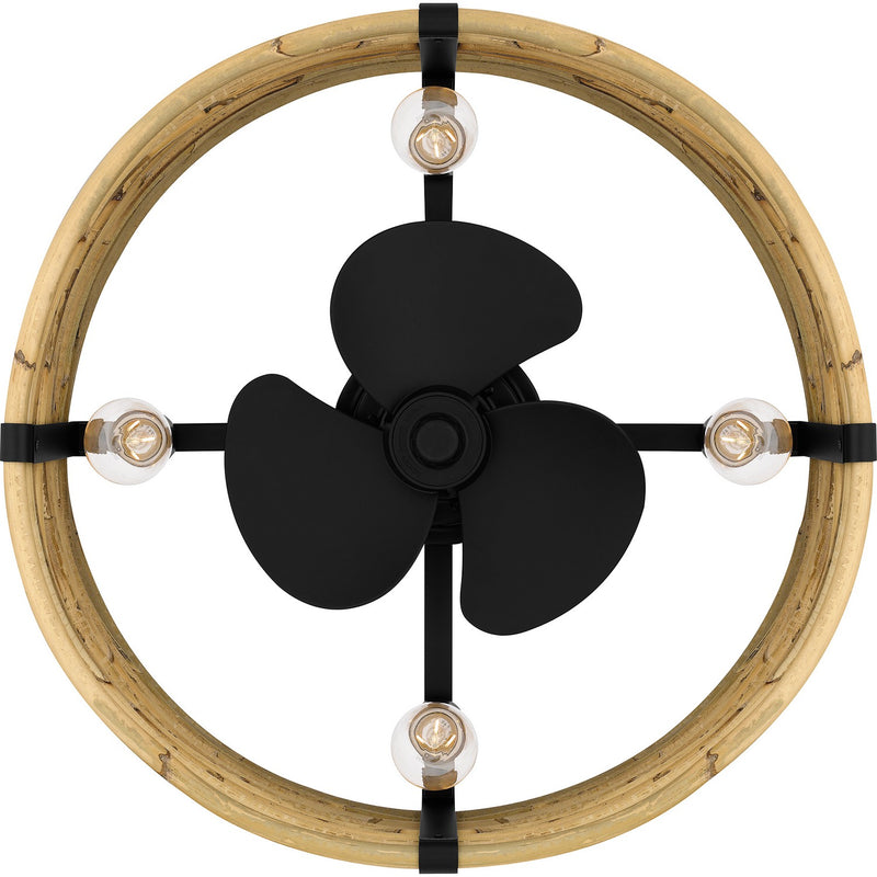 Quoizel QFA6200MBK Four Light Fandelier, Matte Black