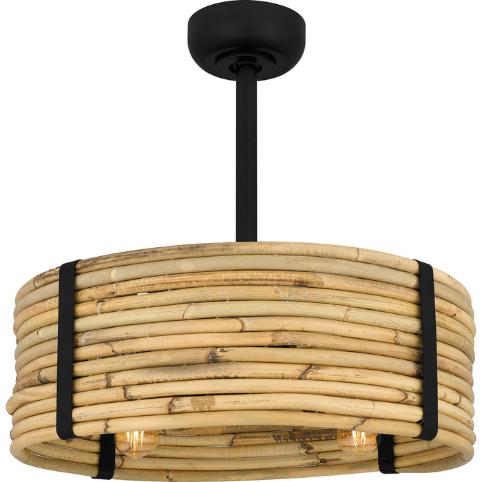 Quoizel QFA6200MBK Four Light Fandelier, Matte Black