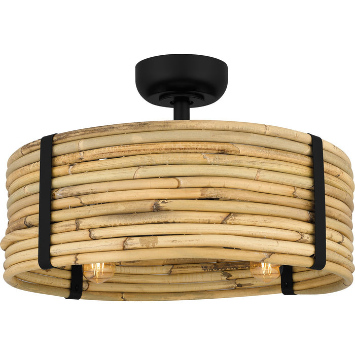 Quoizel QFA6200MBK Four Light Fandelier, Matte Black
