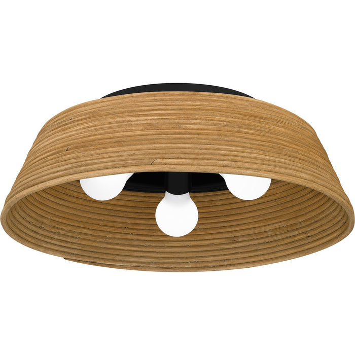 Quoizel QFL6167MBK Three Light Flush Mount, Matte Black