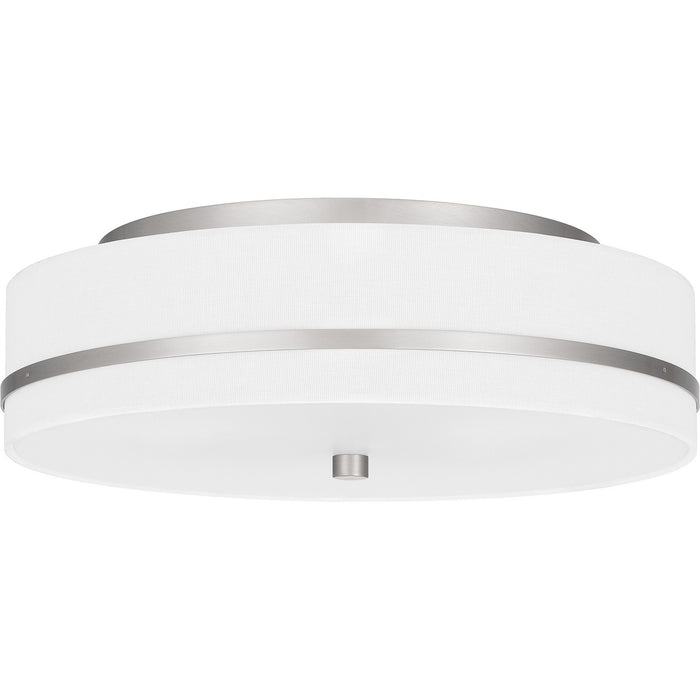 Quoizel QFL6180BN Three Light Flush Mount, Brushed Nickel