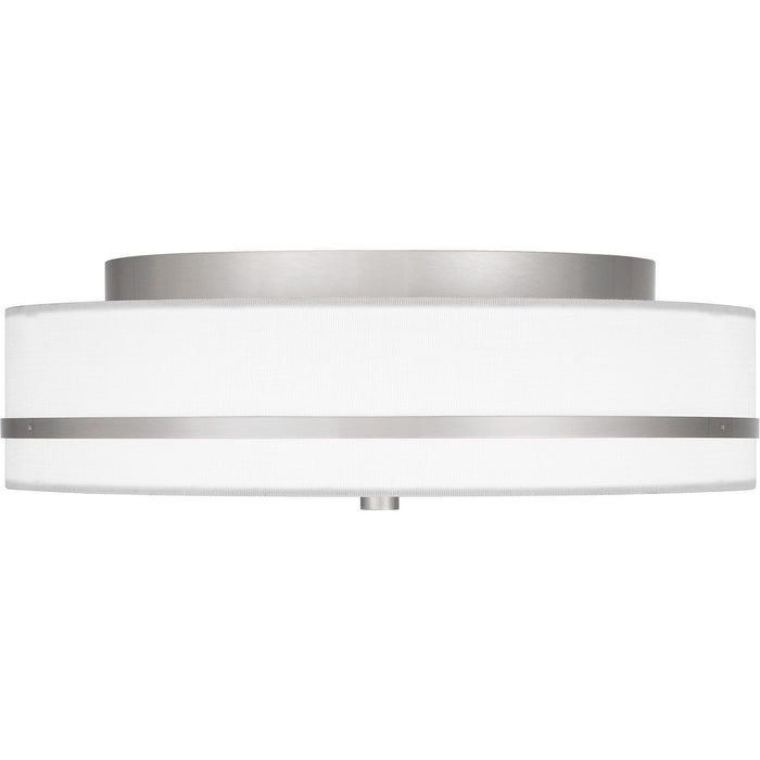 Quoizel QFL6180BN Three Light Flush Mount, Brushed Nickel