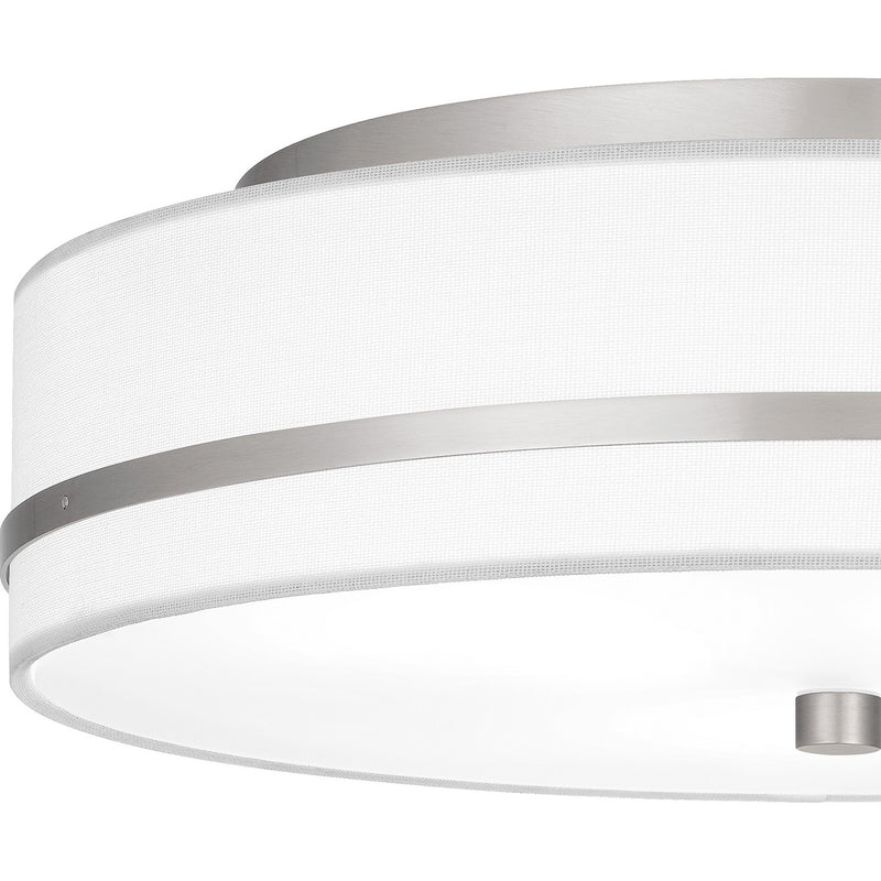 Quoizel QFL6180BN Three Light Flush Mount, Brushed Nickel