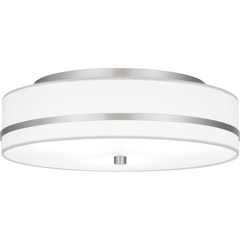 Quoizel QFL6180BN Three Light Flush Mount, Brushed Nickel
