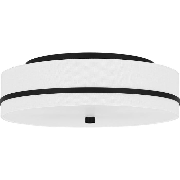 Quoizel QFL6180MBK Three Light Flush Mount, Matte Black