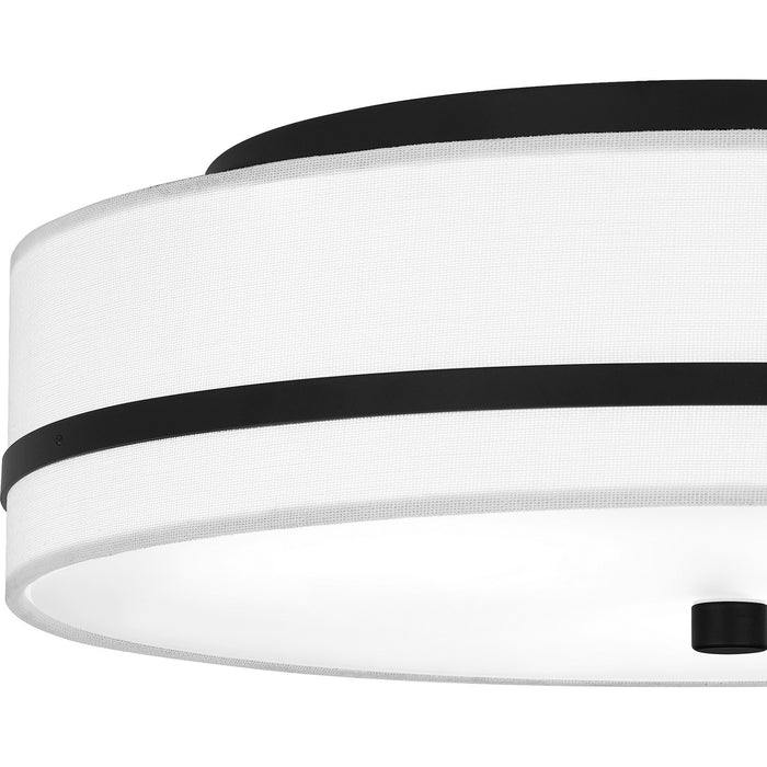 Quoizel QFL6180MBK Three Light Flush Mount, Matte Black