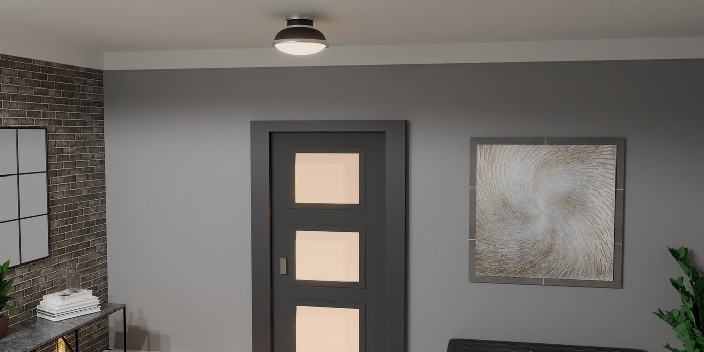 Quoizel QFL6184MBK Two Light Flush Mount, Matte Black