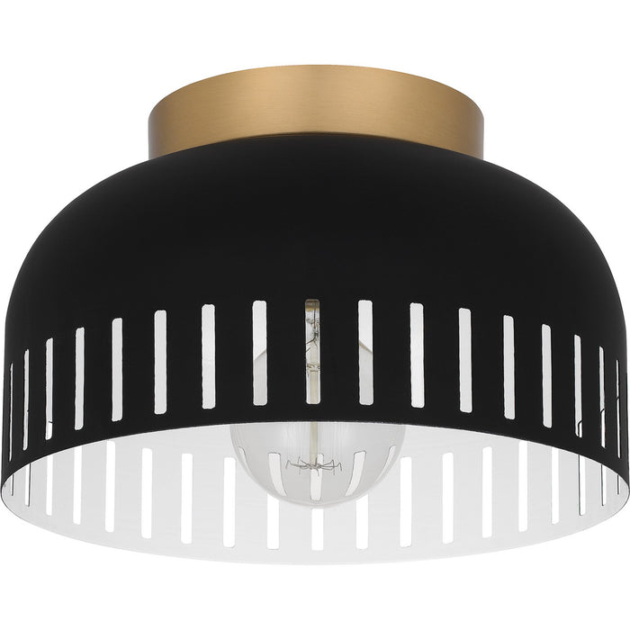 Quoizel QFL6208MBK One Light Flush Mount, Matte Black