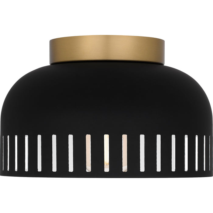 Quoizel QFL6208MBK One Light Flush Mount, Matte Black