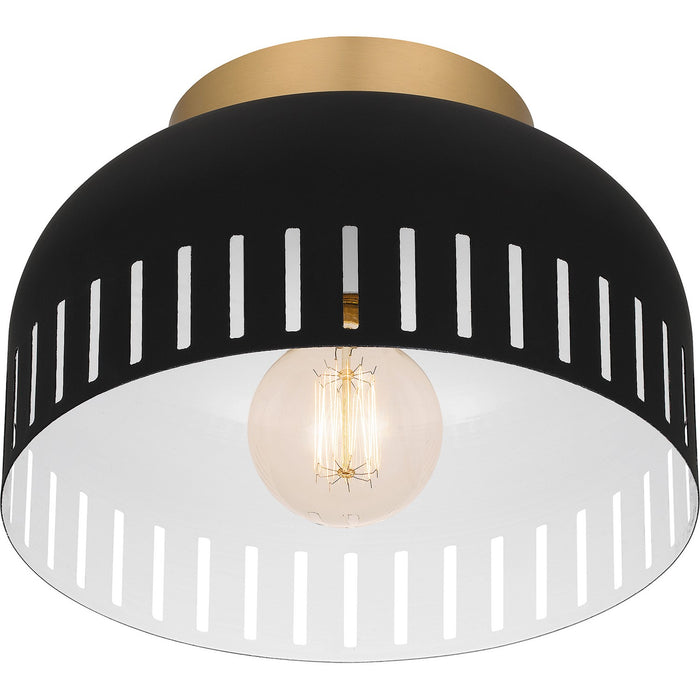 Quoizel QFL6208MBK One Light Flush Mount, Matte Black
