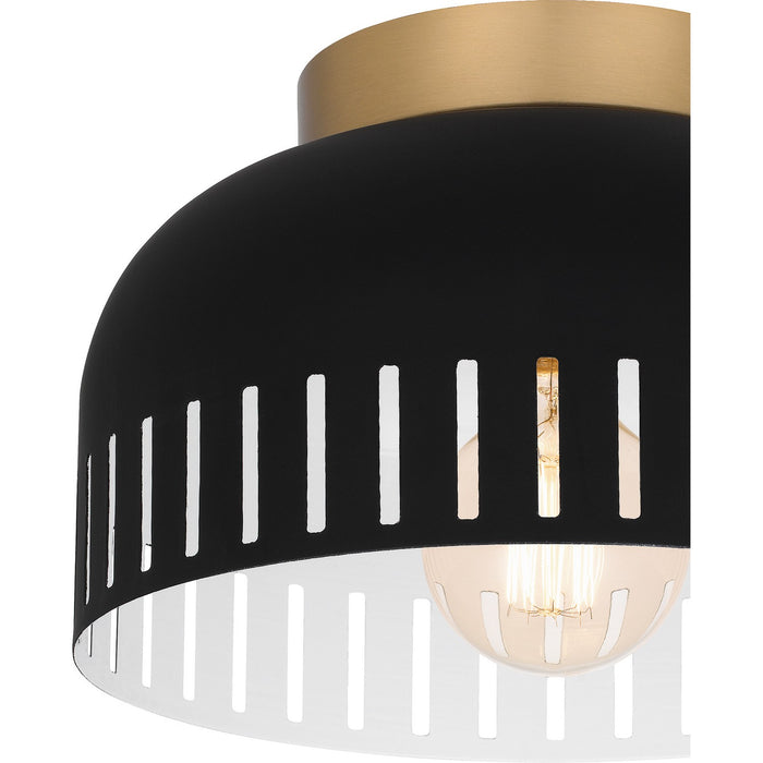 Quoizel QFL6208MBK One Light Flush Mount, Matte Black