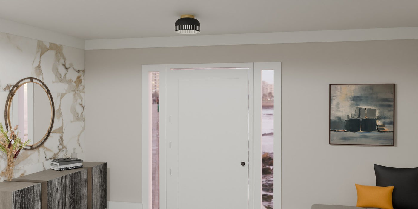 Quoizel QFL6208MBK One Light Flush Mount, Matte Black