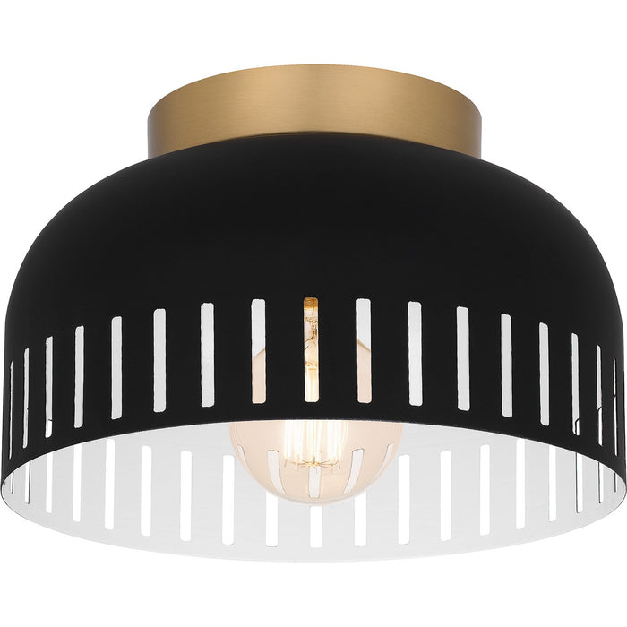 Quoizel QFL6208MBK One Light Flush Mount, Matte Black