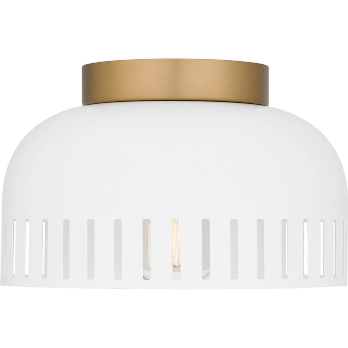Quoizel QFL6208W One Light Flush Mount, Matte White