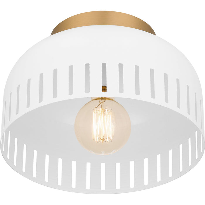 Quoizel QFL6208W One Light Flush Mount, Matte White