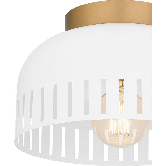 Quoizel QFL6208W One Light Flush Mount, Matte White