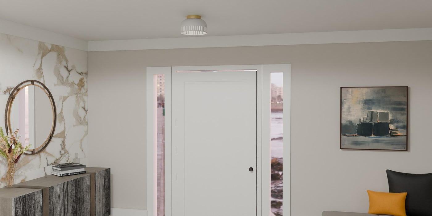 Quoizel QFL6208W One Light Flush Mount, Matte White