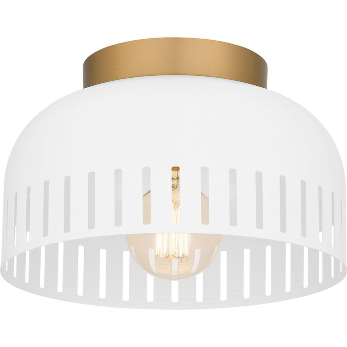 Quoizel QFL6208W One Light Flush Mount, Matte White