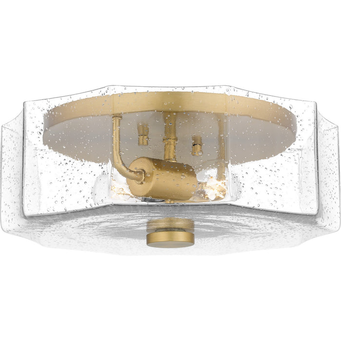 Quoizel QFL6222AB Two Light Flush Mount, Aged Brass