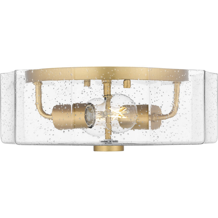 Quoizel QFL6222AB Two Light Flush Mount, Aged Brass