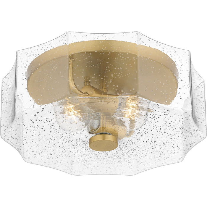 Quoizel QFL6222AB Two Light Flush Mount, Aged Brass