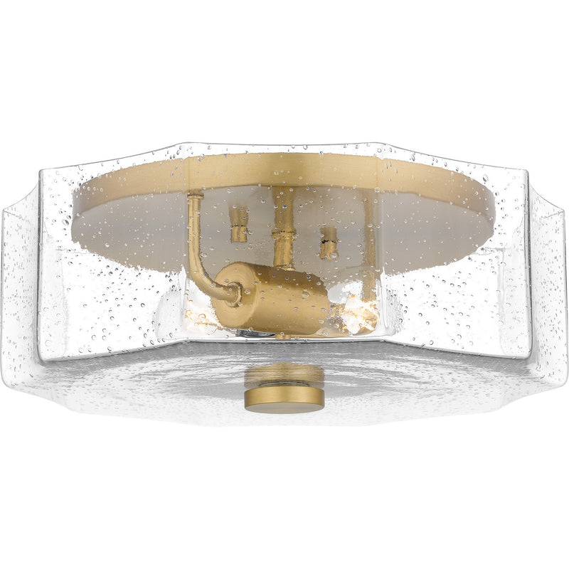 Quoizel QFL6222AB Two Light Flush Mount, Aged Brass