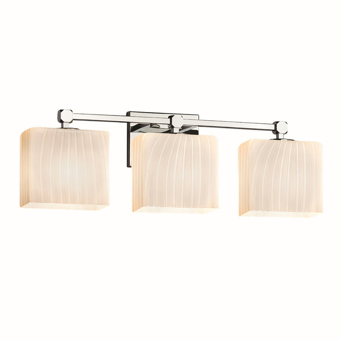 Justice Designs FSN-8423-55-RBON-CROM Three Light Bath Bar, Polished Chrome
