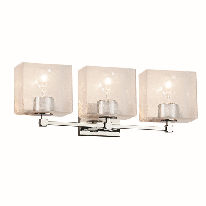 Justice Designs FSN-8423-55-SEED-CROM Three Light Bath Bar, Polished Chrome