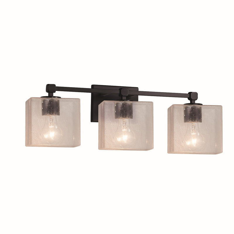 Justice Designs FSN-8423-55-SEED-MBLK Three Light Bath Bar, Matte Black