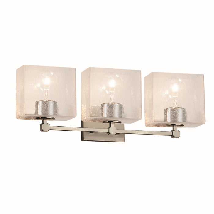 Justice Designs FSN-8423-55-SEED-NCKL Three Light Bath Bar, Brushed Nickel